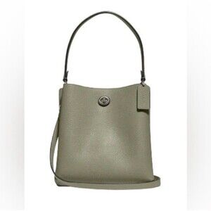 Coach Light Fern Charlie 55200 Polished Pebble Leather Bucket Shoulder Purse